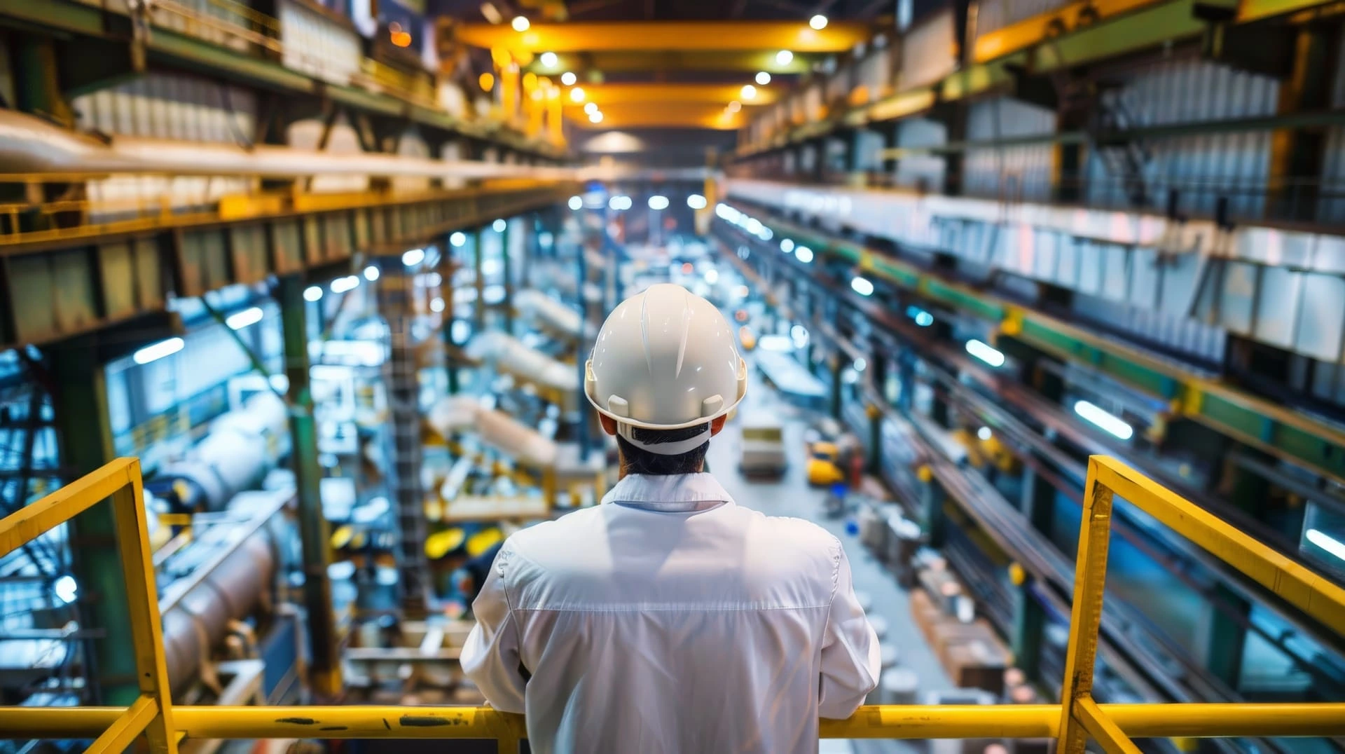 Engineer in an industrial warehouse