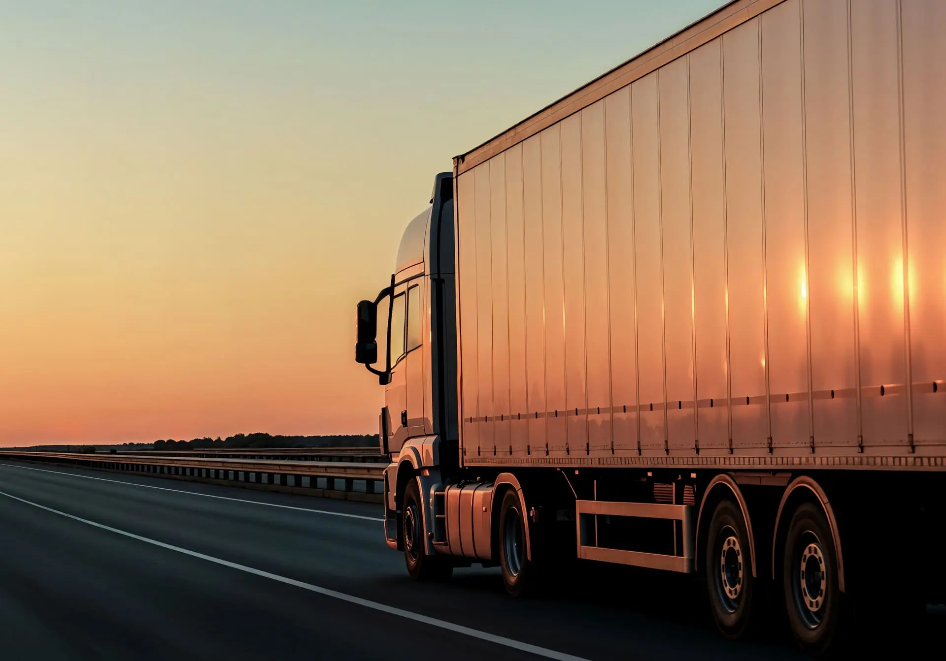 Truck driving on a freeway