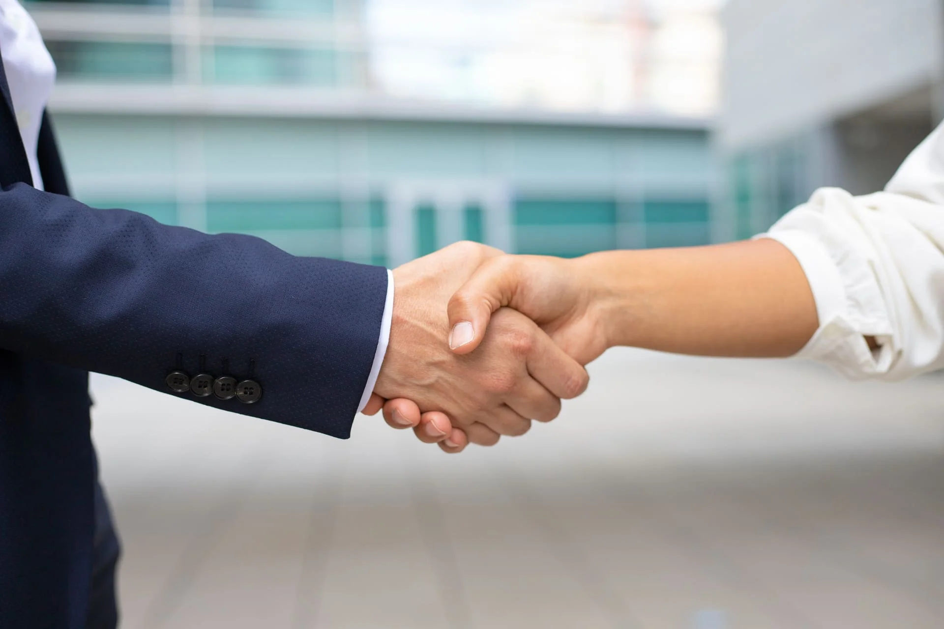 Two people shaking hands